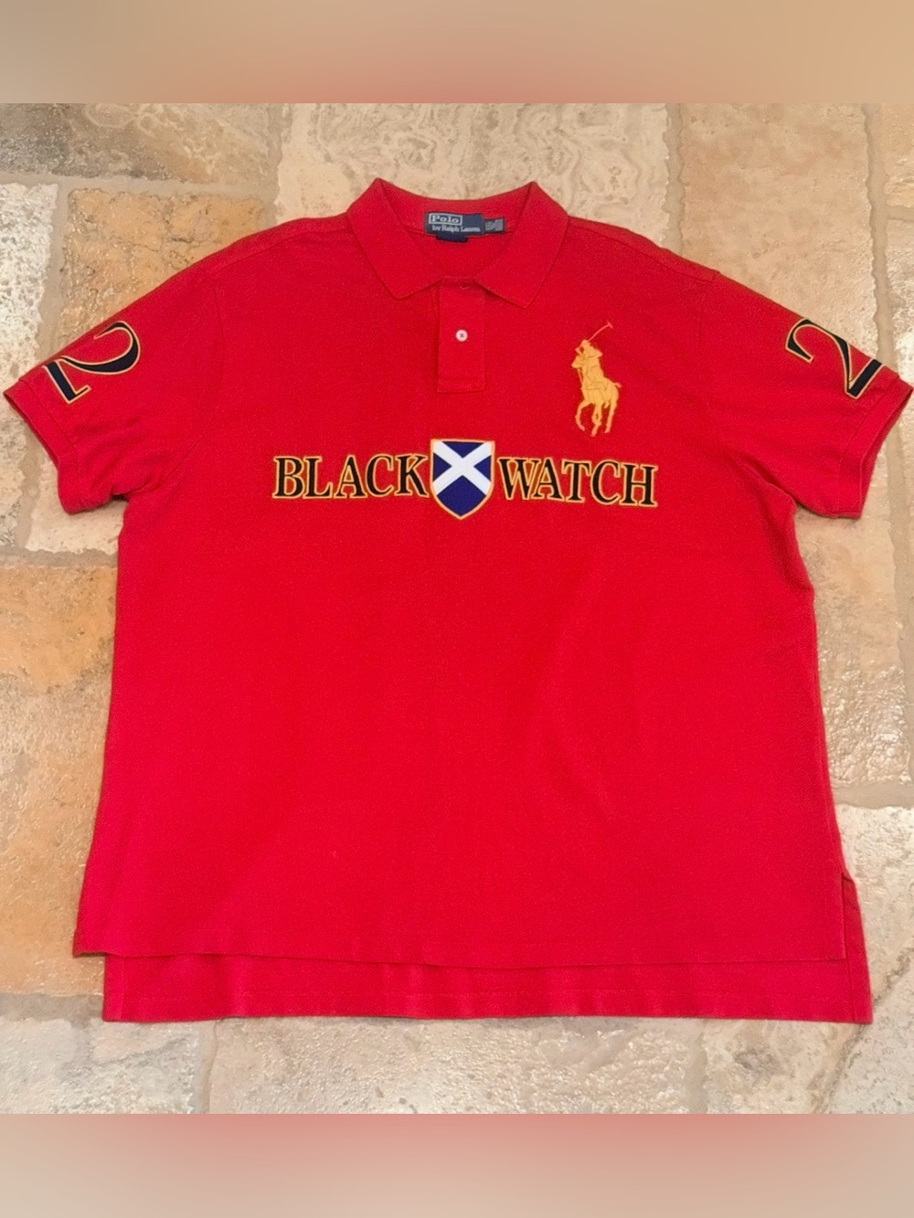 Ralph Lauren Red Black Watch Embroidered Polo